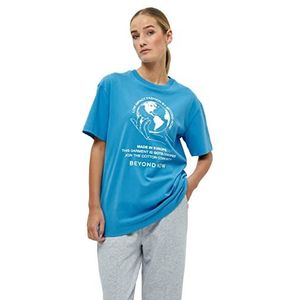 Beyond Now Beate GOTS T-Shirt | Blauwe T-shirts voor dames VK | Lente T-shirt | Maat L