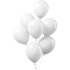 50 witte ballonnen, 26 cm in diameter, in PBH.