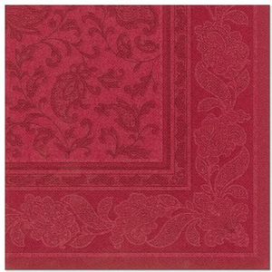 50 servetten ""Royal Collection"" 1/4-vouw 40 cm x 40 cm bordeaux ""Ornaments