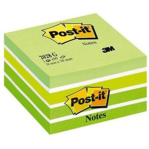 Post-it 2028G zelfklevende notitieblok (70 g/m², 76 x 76 mm) 450 vellen pastelgroen