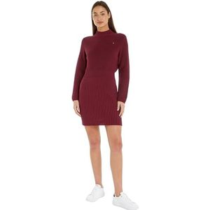 Tommy Hilfiger Co Cardi Stitch SWT Jurk Trui voor dames, Paars (Deep Rouge), S