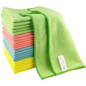 IDEA HOME Microvezeldoeken, 24 stuks, reinigingsdoeken 30 x 30 cm, stofdoeken, herbruikbare multifunctionele doeken voor thuis en keuken, verschillende kleuren