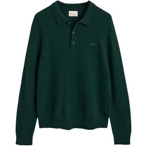 Wool Blend Polo, Tartan Green, 4XL