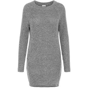 Noisy may Nmsiesta L/S gebreide jurk met ronde hals, Medium Grey Melange/, XS