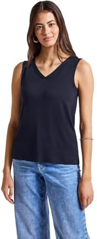 Street One - V-hals Top - Blauw - Dames