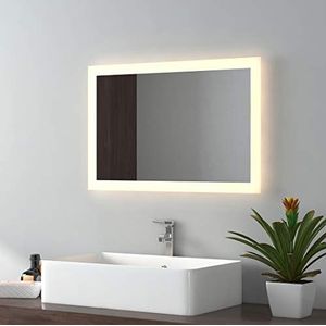 EMKE LED badkamerspiegel 40 x 60 cm badkamerspiegel met verlichting warm wit lichtspiegel wandspiegel IP44 energiebesparend