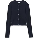 Cropped Vest - Zwart - Viscosemix - Ronde Hals