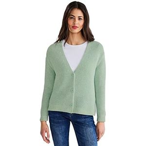 Street One Dames A253577 grof gebreide cardigan, hyper brisk green melange, 44, Hyper Brisk Green Melange, 44