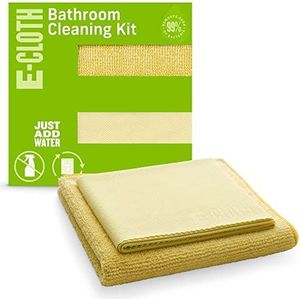 E-Cloth Badkamermicrovezelreinigingspakket, absorberende en polijstende badkamerreiniger voor een vlekkeloze glans badkamertellers en badkuipen, wasbaar en herbruikbaar, 100 wasbelofte, 2 stoffen set