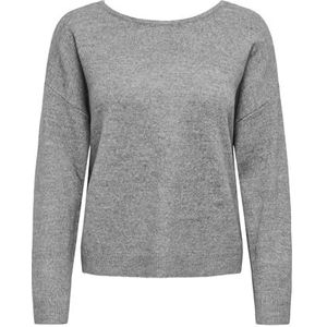 ONLY Dames Onladele Ls Lace Mix O-Neck Cc KNT, lichtgrijs gem., S