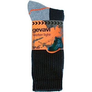 Gevavi Workwear GW8000390 GW80 Worker Light kousen 3 paar, 39-42, zwart