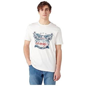 Wrangler Heren Americana Tee T-shirt, whisper white, L