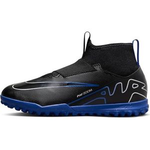 NIKE Jr Zoom Superfly 9 Academy TF, uniseks, kinderen, zwart/blauw (Black Chrome Hyper Royal), 35.5 EU