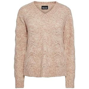 PIECES Pcbibbi Ls V-hals Knit Noos Bc Pullover voor dames, Rose Cloud, XS