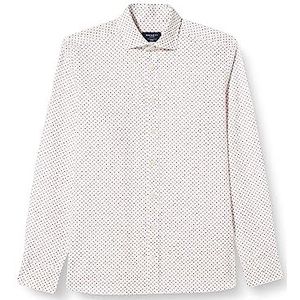Hackett London Heren mini bloemenprint shirt, wit (wit/rood), 3XL, Wit (Wit/Rood), 3XL