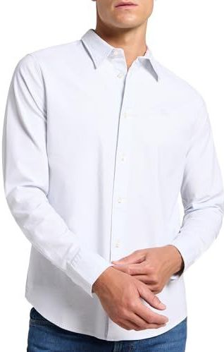 Lee - Patch Shirt - Wit met Blauw - Overhemd - Lange Mouwen