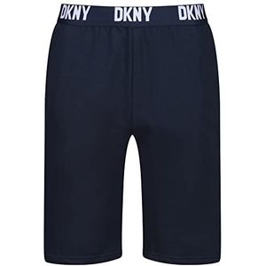 DKNY Herenloungeshort in Navy, Designer Loungewear met merkband, 100% katoen, zachte en comfortabele pyjama joggingbroek, marineblauw, L