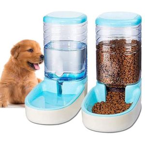 Edipets, automatische voerbak kat, automatisch, 2 eenheden, 3,8 l, voer- en waterbak voor huisdieren (Blauw)
