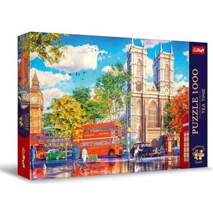 Trefl Premium Plus Quality - Puzzle Tea Time: Zicht op Londen - 1000 stukjes, Serie geschilderde nostalgische afbeeldingen, Perfect passende elementen, voor volwassenen en kinderen vanaf 12 jaar