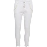 Cream - Witte Geborduurde Jeans - Dames - Slim Fit