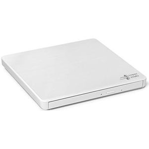 Hitachi-LG GP60 External DVD Drive, Slim Portable DVD Burner/Writer/Player for Laptop, Windows and Mac OS Compatible, USB 2.0, 8x Read/Write Speed - White