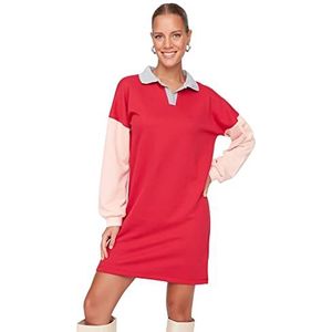 TRENDYOL Mini shirt voor dames, regular dress jurk, rood, L