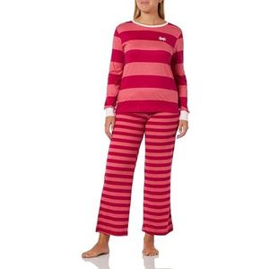 United Colors of Benetton Pig(tricot + pant) 3ZTH3P027 pyjamaset, magenta en roze zalm 65G, L dames, Righe Rosso Magenta E Rosa Salmone 65g, L