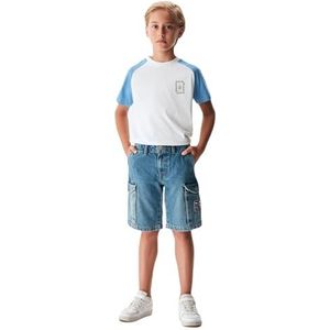 LTB Jeans Shorts voor jongens Mallow B Bermuda's rechte gemiddelde taille met ritssluiting in blauw van katoenmix - maat 110 cm, Odilo Wash 54921, 110 cm