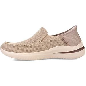 Skechers Heren DELSON 3.0 CABRINO Slip-On, Taupe Knit, 8.5 UK, Taupe Knit, 42.5 EU