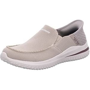 Skechers Heren DELSON 3.0 CABRINO Slip-On, Taupe Knit, 6 UK, Taupe Knit, 39.5 EU