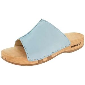 Woody Dames Anja houten schoen, hemelsblauw, 38 EU, hemelsblauw, 38 EU