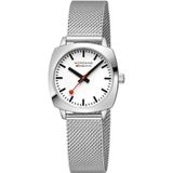 Mondaine Petite Cushion Square Ladies Silver Watch MSL.31110.SM