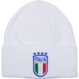 FIGC Skipper hoed wit met borduurwerk, officieel Italiaans nationaal voetbalproduct, 253045 wit, Wit, Eén maat