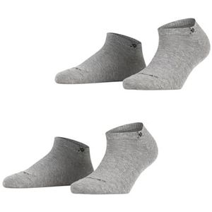 Burlington Dames Korte sokken Everyday Sneaker 2-Pack W SN Katoen Kort eenkleurig Multipack 2 Paar, Grijs (Light Grey 3400), 36-41