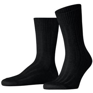 FALKE Heren Sokken Bay Ribs M So linnen katoen eenkleurig 1 paar, Zwart Black 3000, 41-42