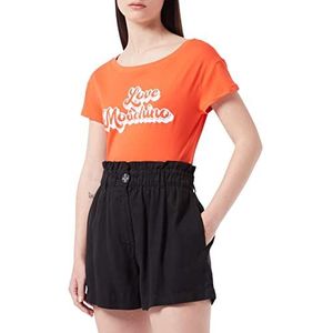 Love Moschino Dames korte mouwen Boxy Fit Incotton Jersey T-shirt, rood/wit., 46