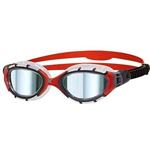Zoggs Predator Flex Goggle, UV-bescherming zwembril, zwart/rood/spiegel, klein