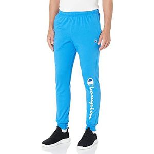 Champion Klassieke jersey joggingbroek voor heren (gepensioneerde kleuren) joggingbroek, Blauwe Gaai/Wit/Valiant Script, L