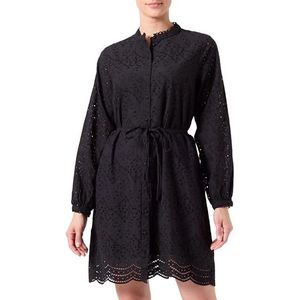 SELECTED FEMME Dames Slftatiana Ls Short Embr Dress Noos blousejurk, zwart, 40