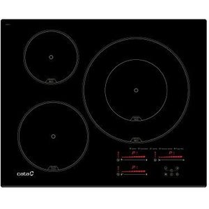 Cata, Inductiekookplaat, model INSB 6032 BK/A, 3 kookzones|) Booster-vermogensniveaus, breedte 60 cm, zwart