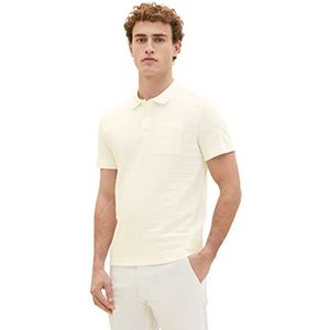 TOM TAILOR Heren 1036347 Poloshirt, 10332-Off White, L, 10332 - Off White, L