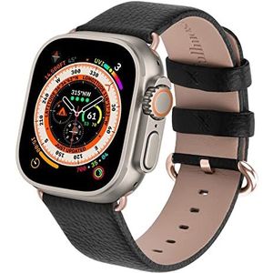 Fullmosa voor Apple Watch Band 45mm41mm44mm40mm42mm38mm, lederen band vervangende bandje voor dames heren, klassieke lederen band voor iWatch/Apple Watch Series 8/7/6/SE/Series 5/4/3/2/1