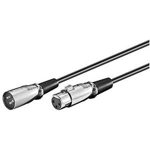 Goobay 50705 microfoonaansluitkabel - XLR-stekker (3-pins) naar XLR-aansluiting (3-pin), zwart, 2 m ronde kabel