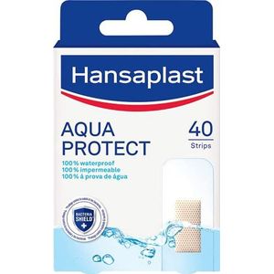 HANSAPLAST Aqua Protect 40 pleisters, waterdichte pleisters voor alle soorten wonden, transparante pleisters met hoge hechting, 40 stuks
