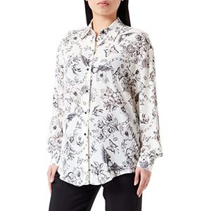 Pinko Corisha shirt Crepe De Chine voor dames, Dz5_boter/zwart, 40 NL