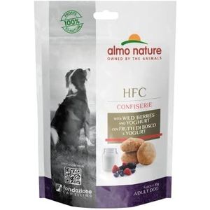 Almo Nature HFC Snack Snack voor volwassen honden met bessen en yoghurt, 12 enveloppen van 10 g