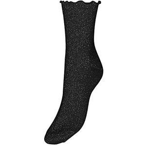 Vero Moda Vmmagic Glitter Socks Noos damessokken, Zwart, Eén maat