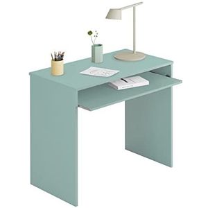 Habitdesign 002314J Computertafel met uitneembare plank, houttechniek, groen aqua