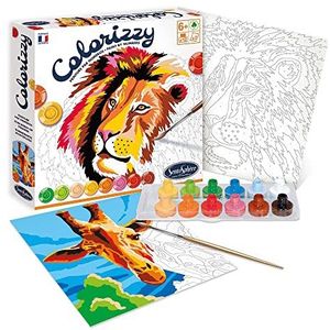 Sentosphere 3904500 Colorizzy, schilderen op nummers, schilderset voor kinderen, leeuw en giraf, knutselset, creatieve set, doe-het-zelf
