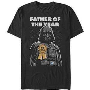 Star Wars Unisex Father of The Year Organic T-shirt met korte mouwen, zwart, S